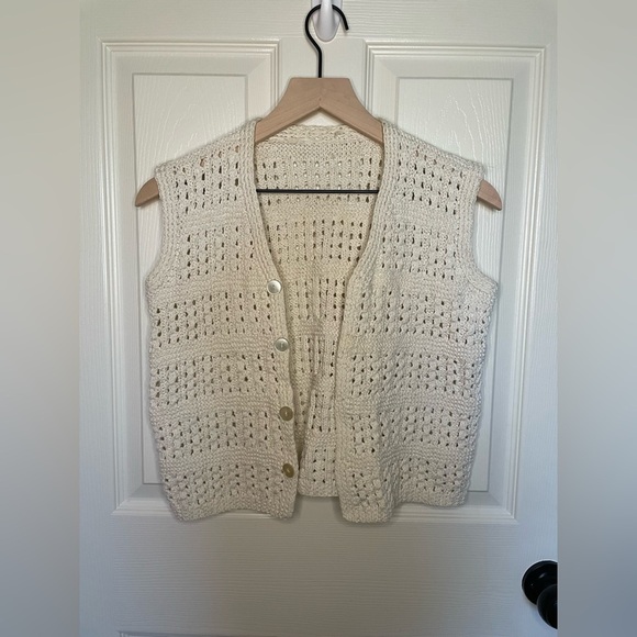 Vintage Hand Knit Chunky Vest - Picture 1 of 3